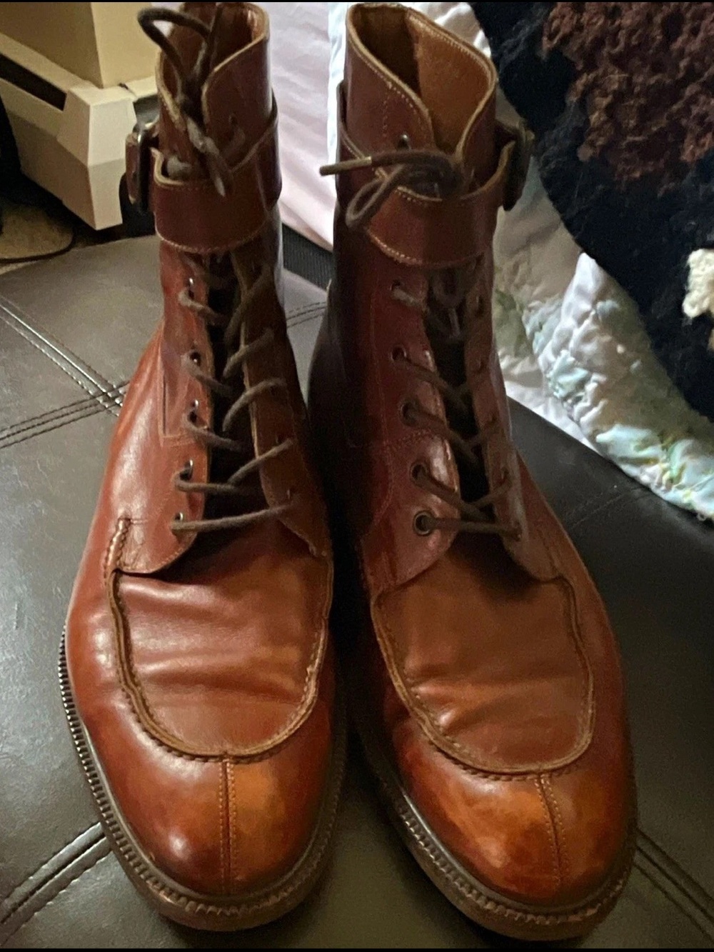 Fratelli Rossetti Chestnut Brown Leather Lace-Up Ankle Boots